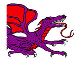 Desenho Dragão réptil pintado por Breno
