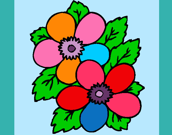Desenho Flores 1 pintado por hana