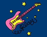 Desenho Guitarra e estrelas pintado por duda_bonan