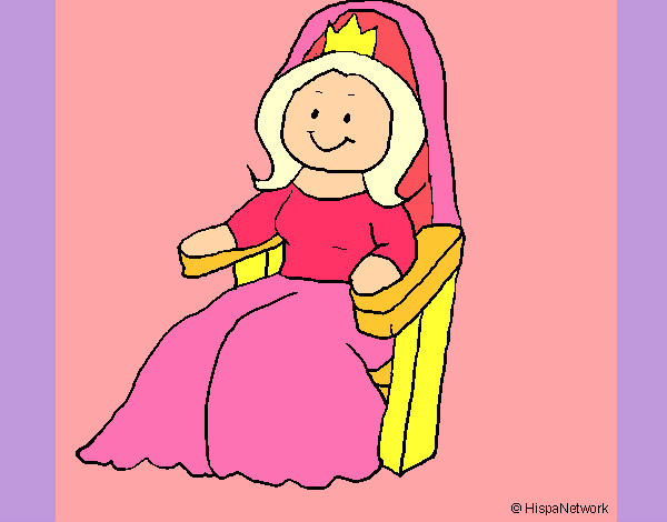 Desenho Princesa no trono pintado por REBHECCA