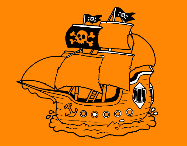 Desenho Barco pirata pintado por giovania