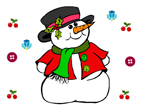 Desenho de boneco de neve pintado e colorido por Amadeus o dia 19 de  Dezembro do 2012