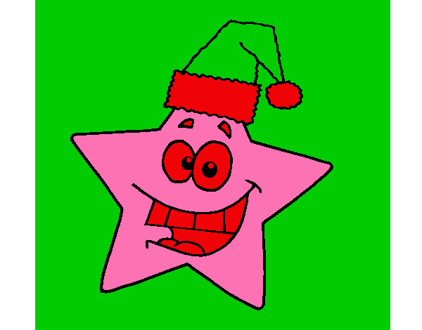 Desenho estrela de natal pintado por elena