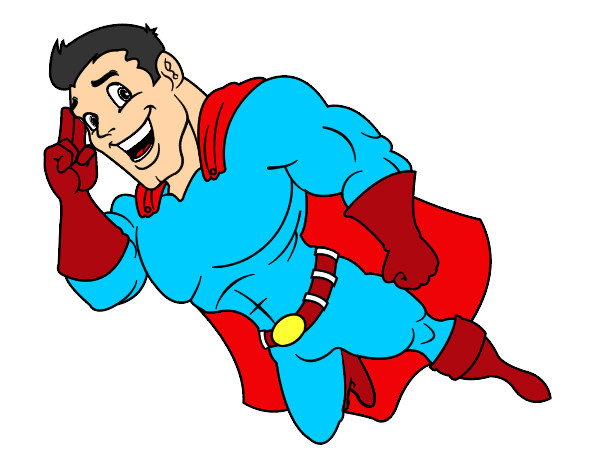 Desenho Superherói voando pintado por carlinnhos