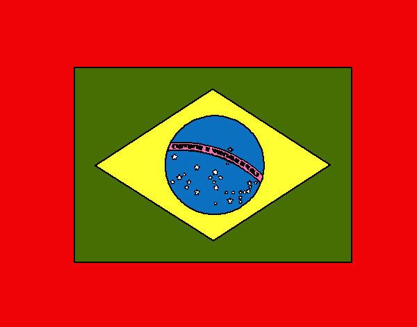 Desenho de Bandeira do Brasil pintado e colorido por Caio_kt o dia