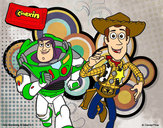 Desenho Buzz e Woody pintado por Scalercio