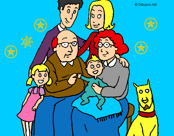 Desenho Família pintado por geldania
