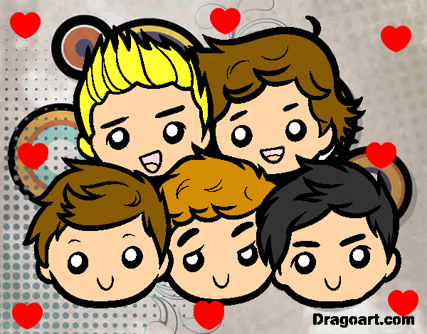 Desenho One Direction 2 pintado por Thaliane