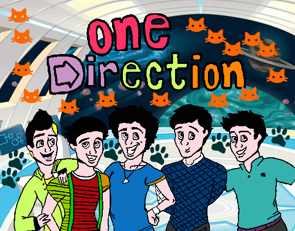 Desenho One Direction 3 pintado por Rafaelinha