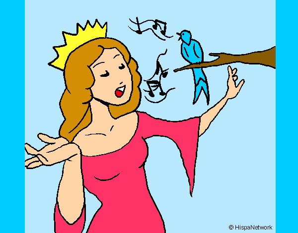 Desenho Princesa a cantar pintado por rafinhadel