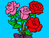 Desenho Ramo de rosas pintado por emorson