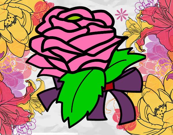 Desenho Rosa, flor pintado por geldania