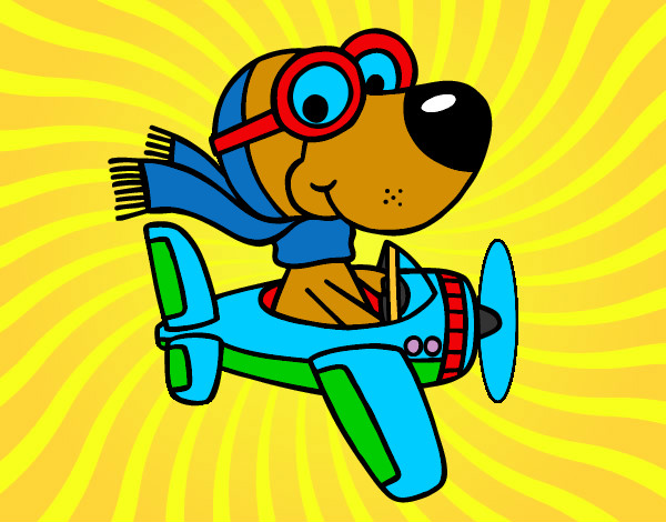 Desenho Cachorro aviador pintado por Karolana