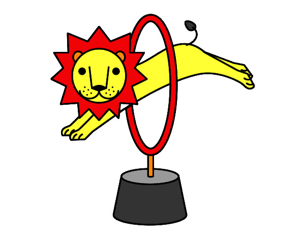 Desenho Leão saltando pintado por Gui6