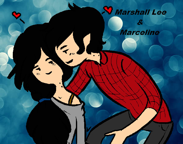 Desenho Marshall Lee e Marceline pintado por jhmm