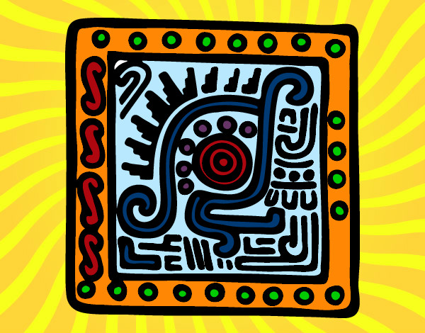 Desenho Símbolo Maia pintado por gagau