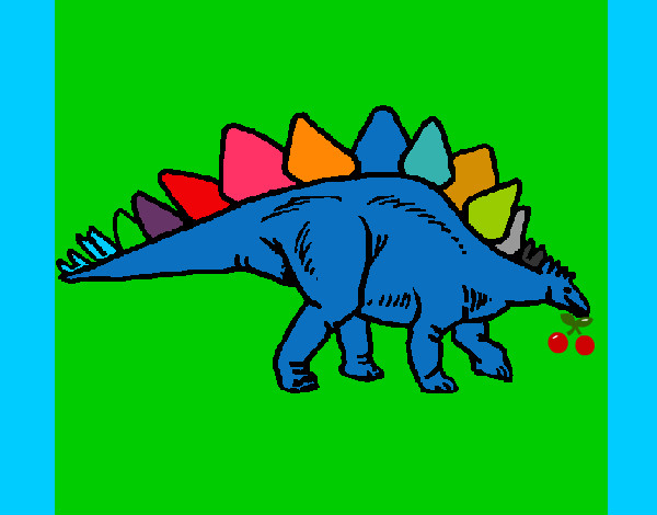Desenho Stegossaurus pintado por las-cazas