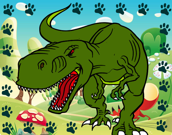 Desenho de Tiranossauro rex jovem pintado e colorido por Cass o dia 07 de  Setembro do 2013