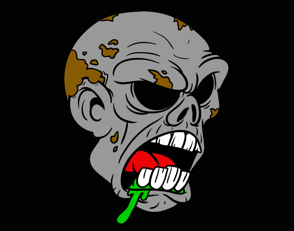 Desenho Cabeça de zombie pintado por Thaymonna