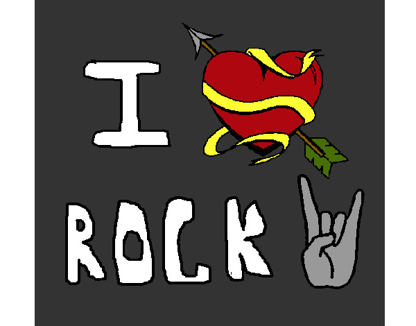Desenho I love rock pintado por yasminfeli