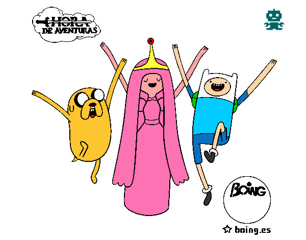 Desenho Jake, Princesa Bubblegum e Finn pintado por pedro559