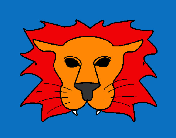 Desenho Leão pintado por Leal