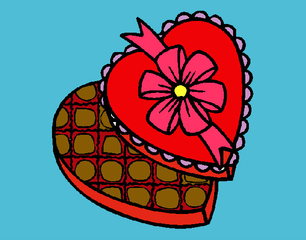 Desenho Caixa de bombons pintado por nanana