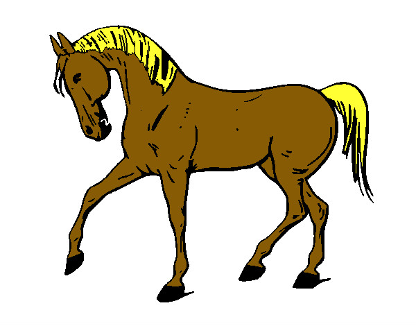 Desenho Cavalo com a pata levantada pintado por matheus150