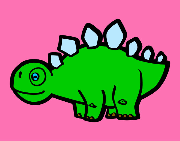 Desenho Estegossauro jovem pintado por Beatrizp