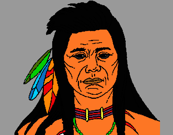 Desenho Índio pintado por biju