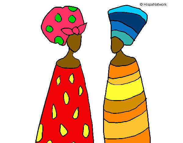 Desenho Mulheres do Congo pintado por ElianeA