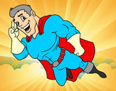 Desenho Superherói voando pintado por elieuda