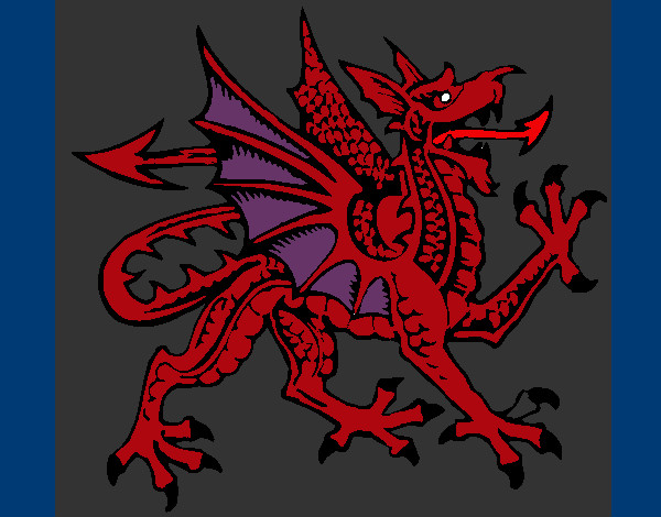 Desenho Dragão agressivo pintado por caiosz