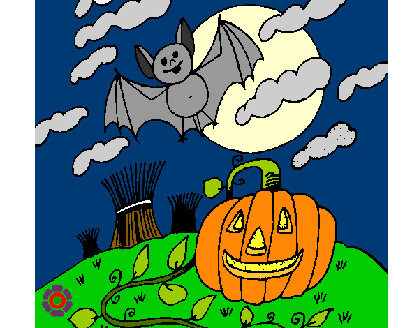 Desenho Paisagem Halloween pintado por AnnySants