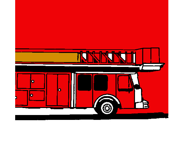 Desenho Camião de bombeiros com escada pintado por CAREN
