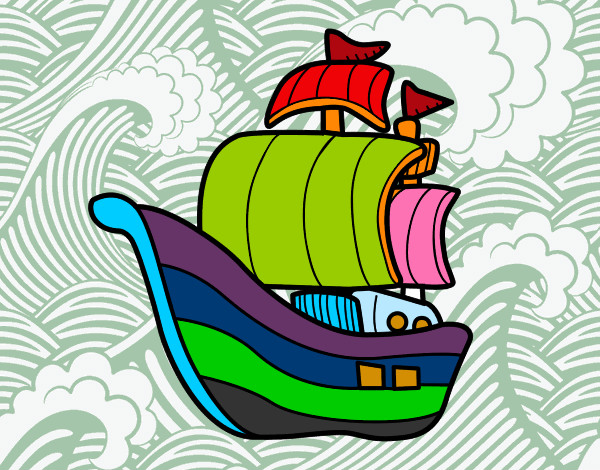 Desenho Embarcação piratas pintado por rafaeljosy