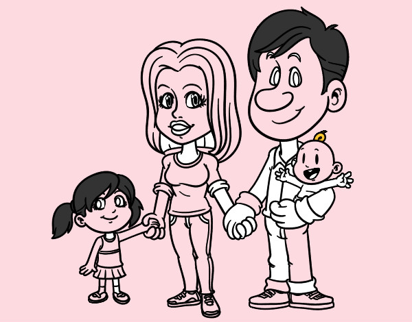 Desenho Família feliz pintado por LORO