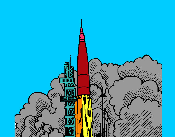 Desenho Lançamento foguete pintado por pedrohs