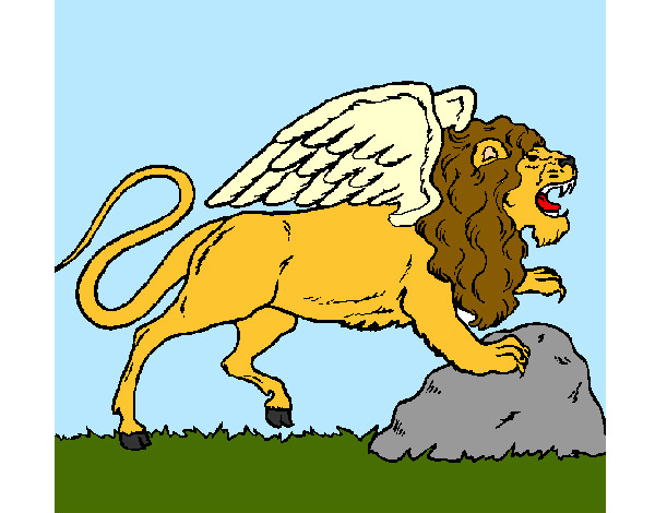 Desenho Leão alado pintado por amandaeber