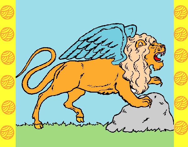Desenho Leão alado pintado por Meme