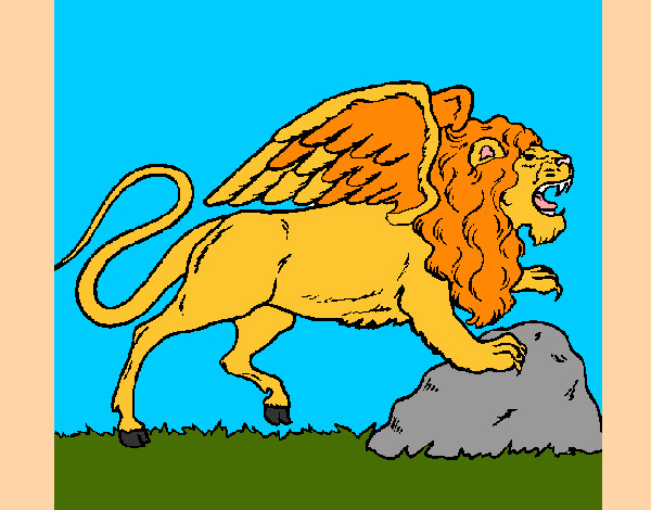 Desenho Leão alado pintado por Raiana12