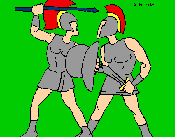 Desenho Luta de gladiadores pintado por pedrohs