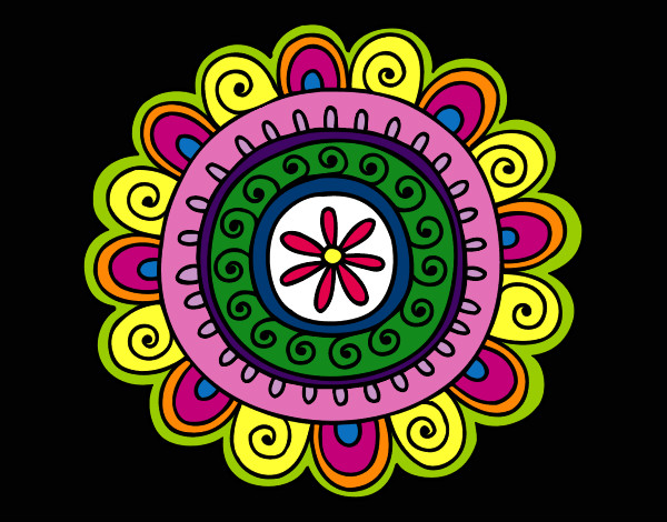 Desenho Mandala alegre pintado por Dinha
