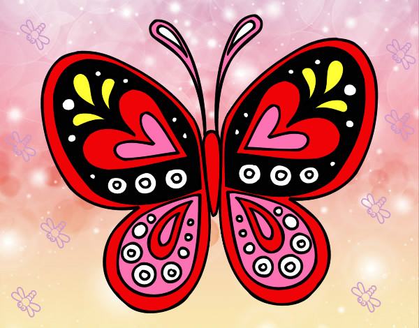 Desenho Mandala borboleta pintado por marcy