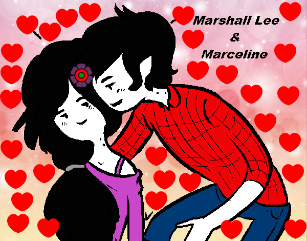 Desenho Marshall Lee e Marceline pintado por marcy