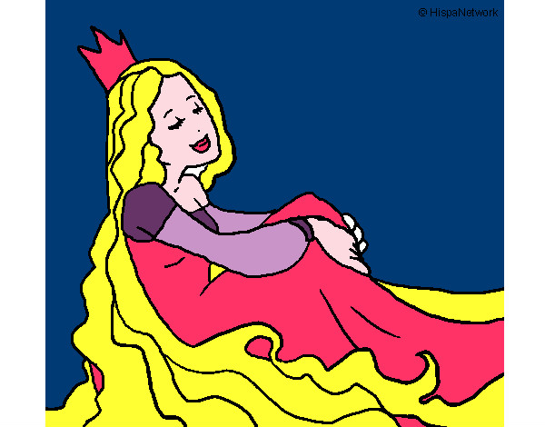 Desenho Princesa relaxada pintado por saracati