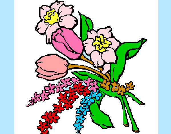 Desenho Ramo de flores pintado por fidalga