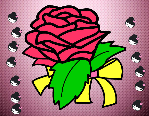 Desenho Rosa, flor pintado por Bellalage