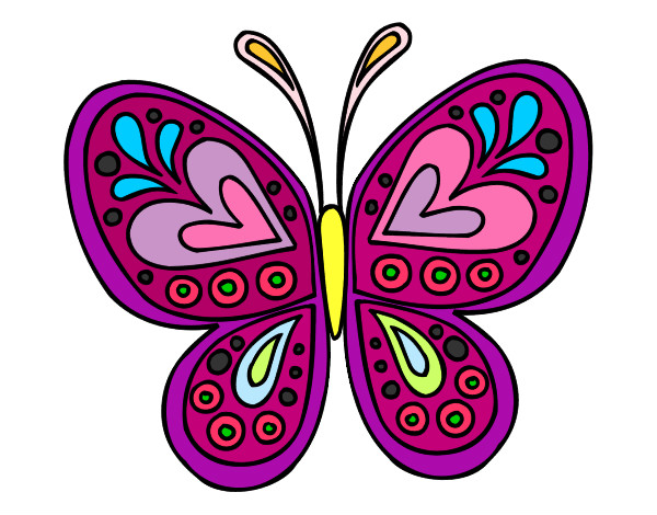 Desenho Mandala borboleta pintado por Lixe