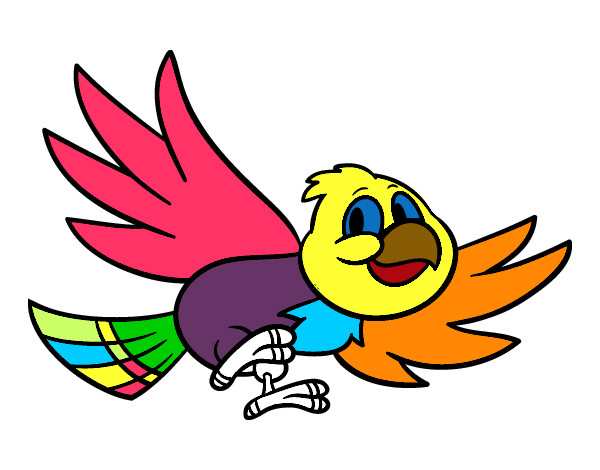 Desenho Pássaro voando pintado por pupu